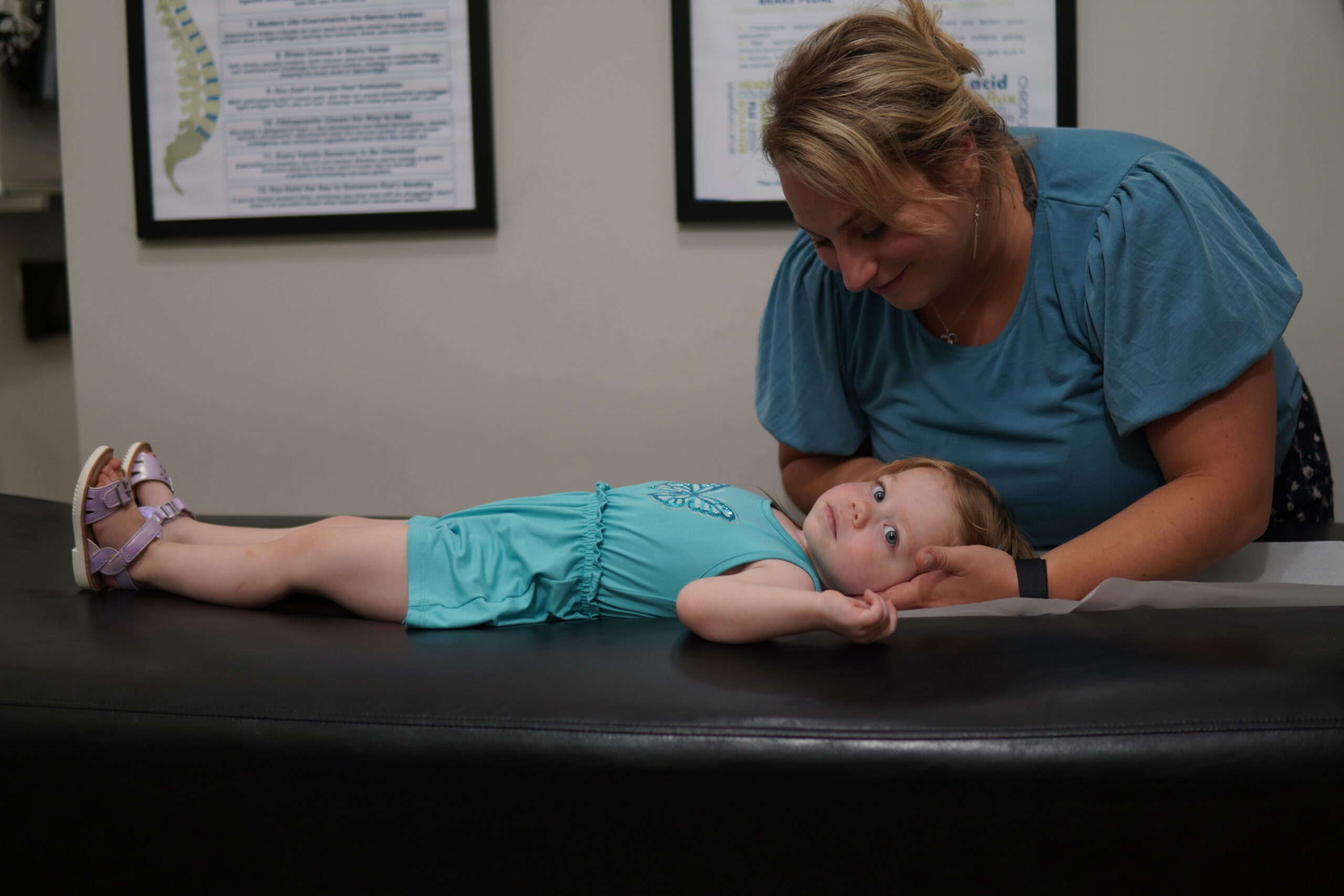 child receiving gentle chiropractic care for ADHD